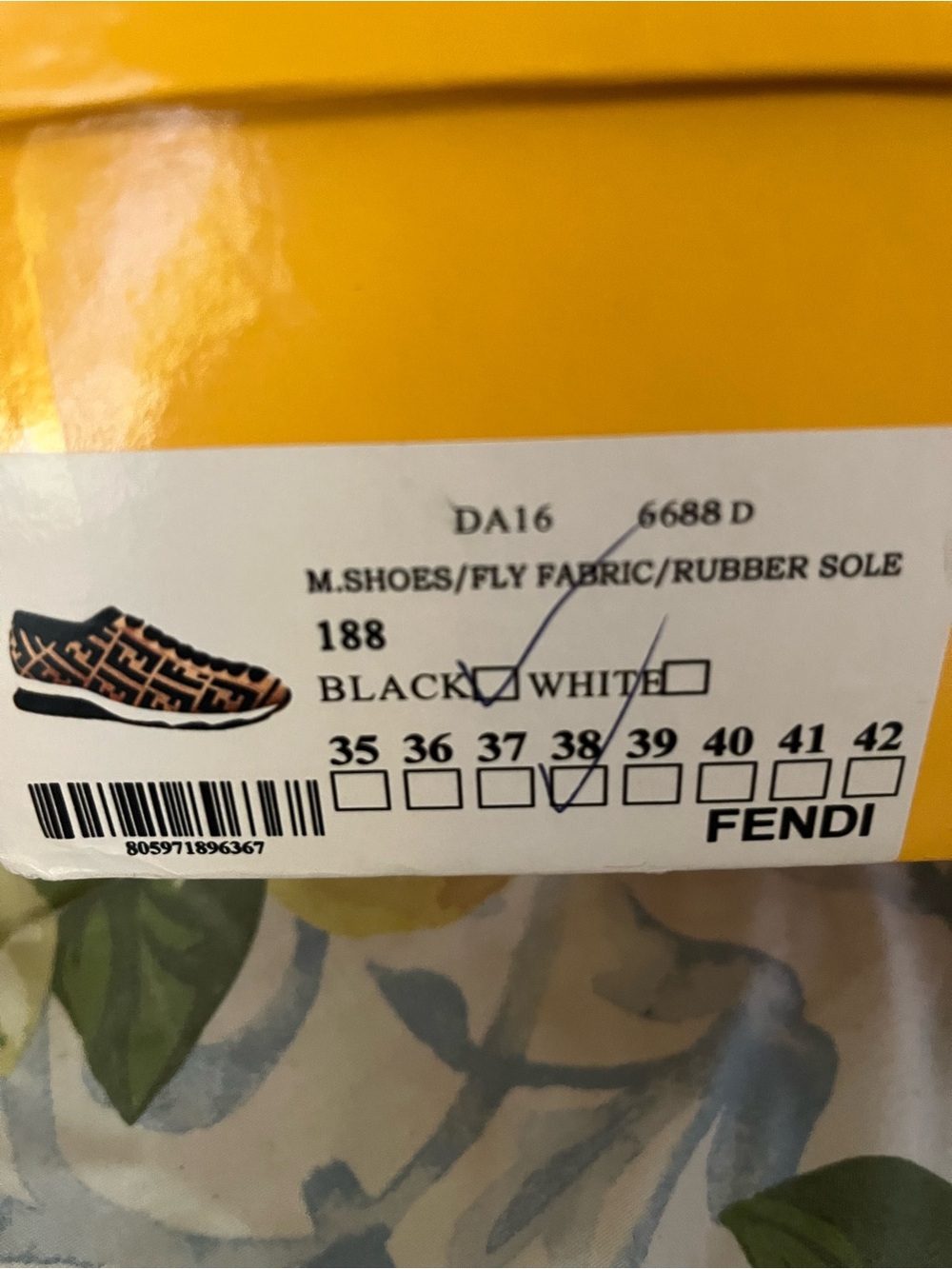 Women Fendi Black and Brown FF Logo Knit Sneaker - - Picture 3 of 5